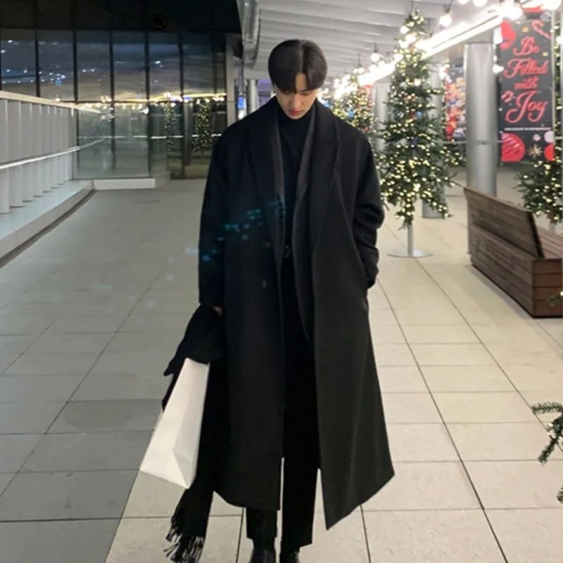 Korean Girls Lifestyle - Cappotto Monopetto Casual da Uomo Stile