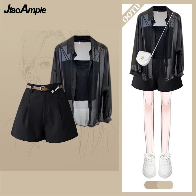 Korean Lifestyle - Camicia in chiffon con protezione solare