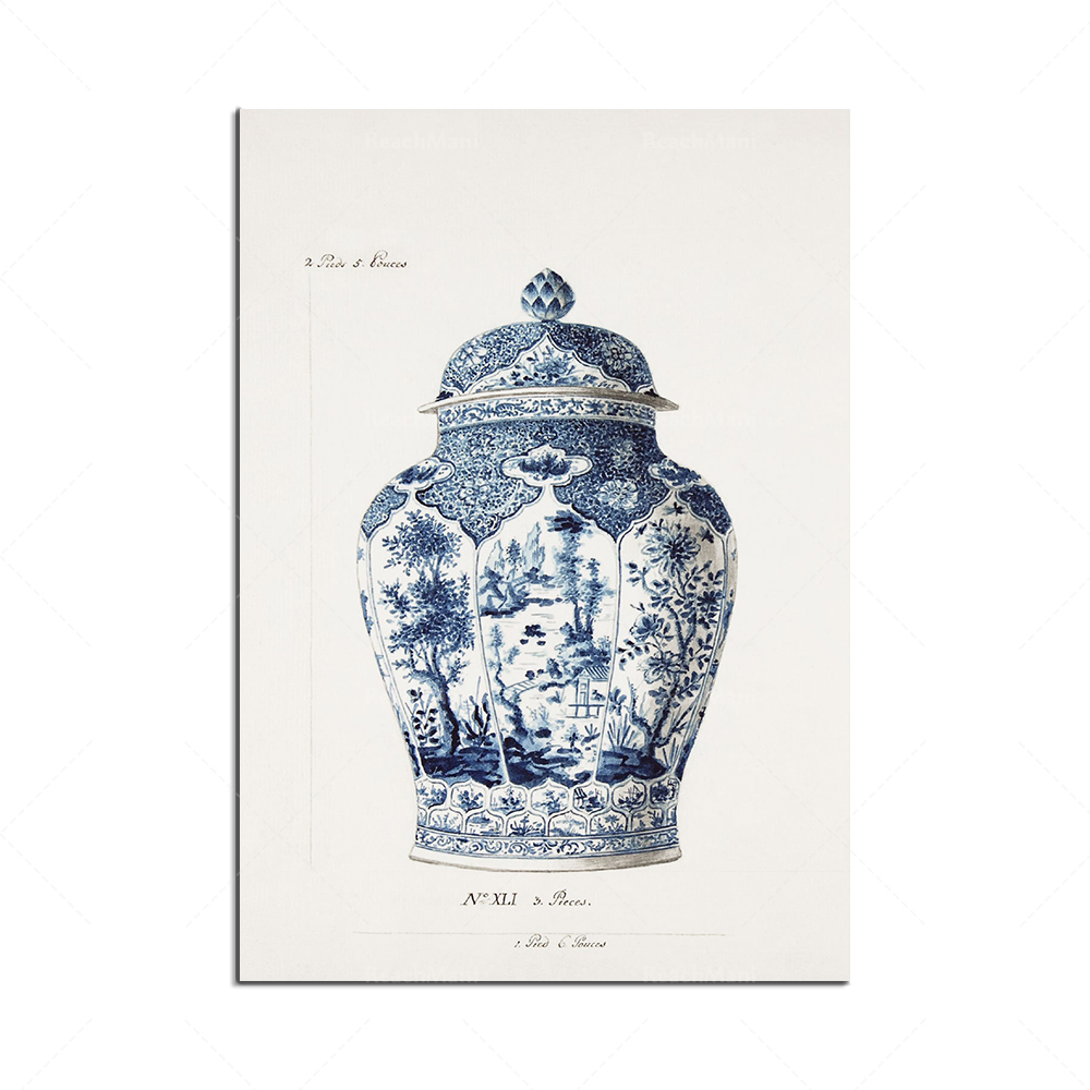 Vaso di porcellana blu stampat - Korean Arts And Lifestyle recensione e prezzo